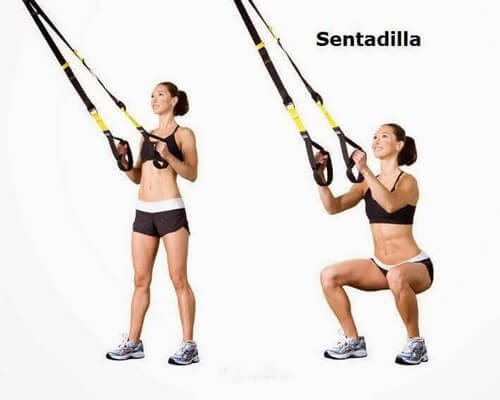 Du kan lave træk-squats med reb