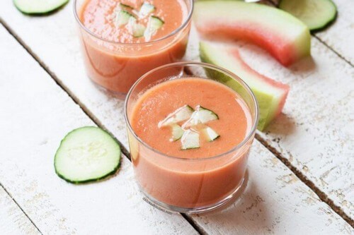 Gazpacho med vandmelon og agurk