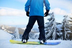 en snowboarder nyder udsigten