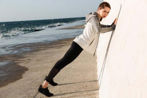 træning på stranden